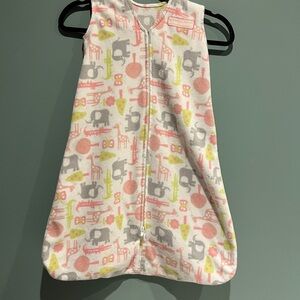 Cozy Halo Fleece Sleeveless Sleep Sack - Pink, Gray, Green, Size 3-6m